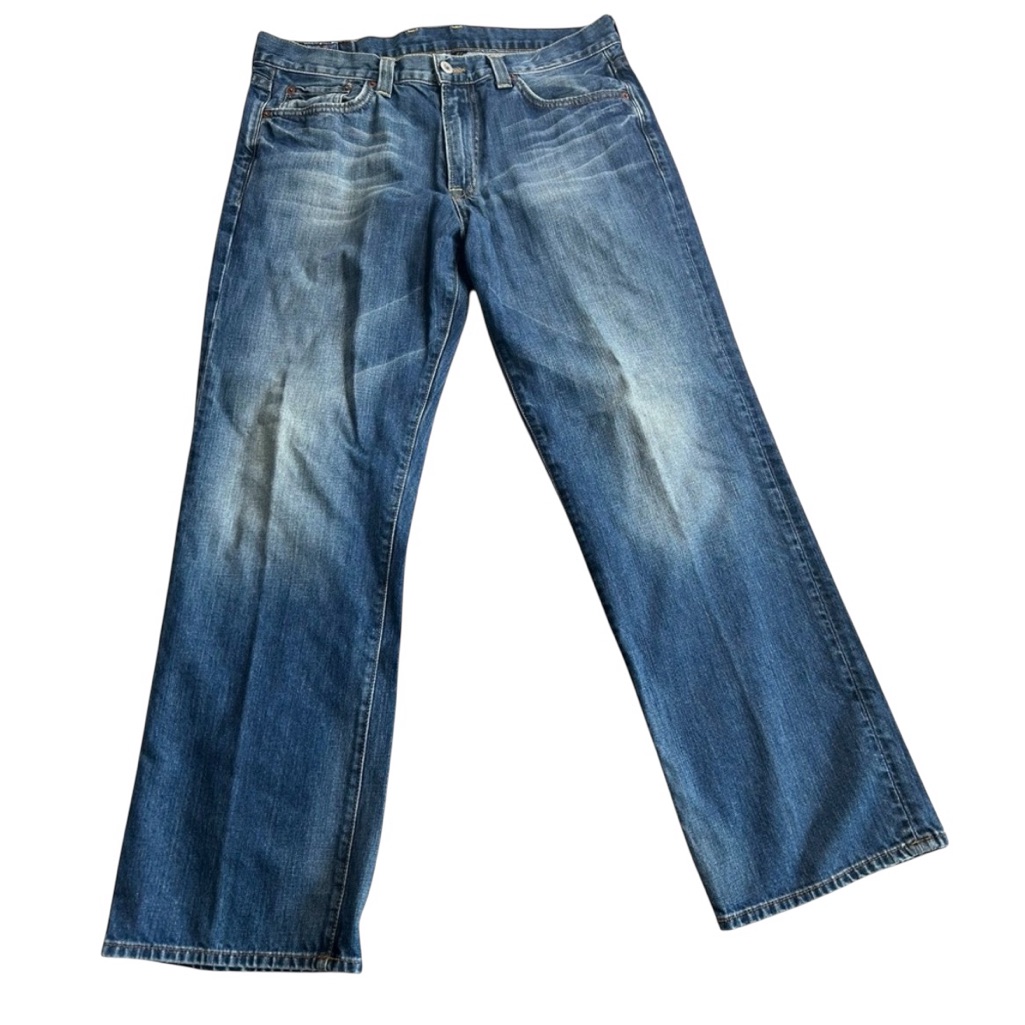 Lucky Brand Mens 107 Relaxed Bootcut Jeans Blue Denim Size 33x32 Made In Usa